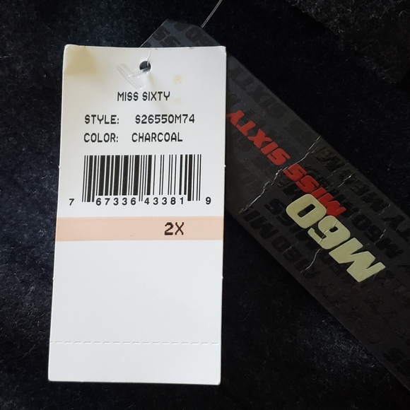 Miss Sixty M60 Womens Size 2X Black Wool Blend Button Front Belted Pea Coat - Picture 11 of 13